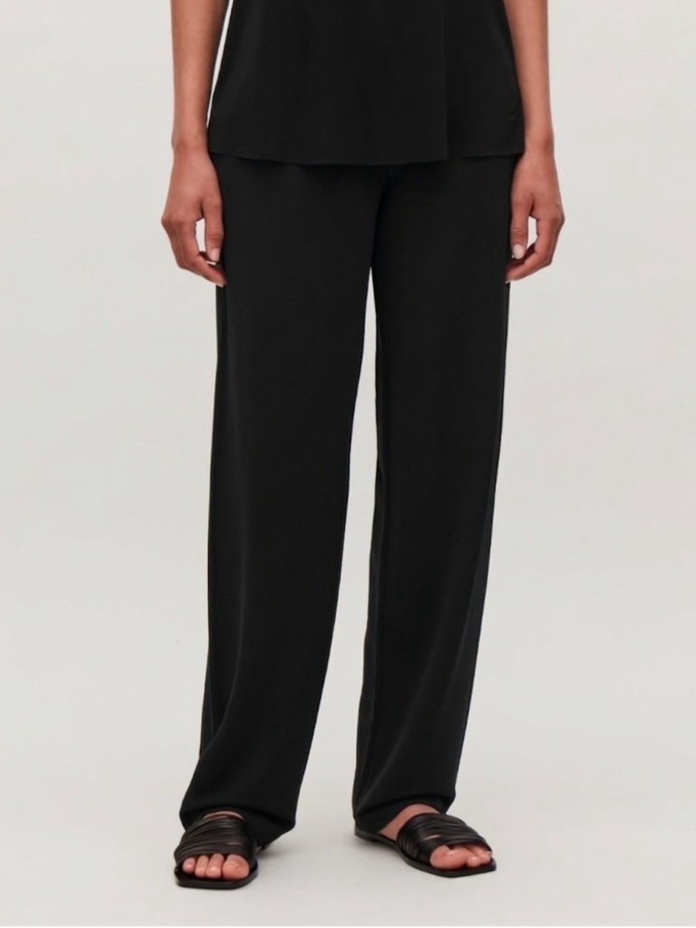 COS Elasticated Straight-Leg Jersey Trousers Black XS